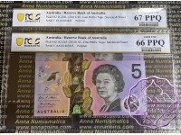 2016 $5 AA & EJ Matching Set PCGS 66 & 67 PPQ